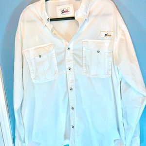 MEN’S WHITE WORLDWIDE SPORTSMAN OUTDOOR SHIRT SIZE - XL